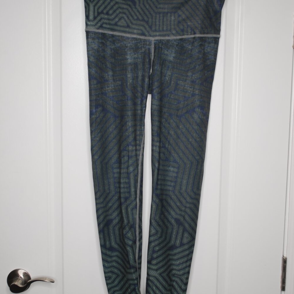 Blue and Green Striped Leggings